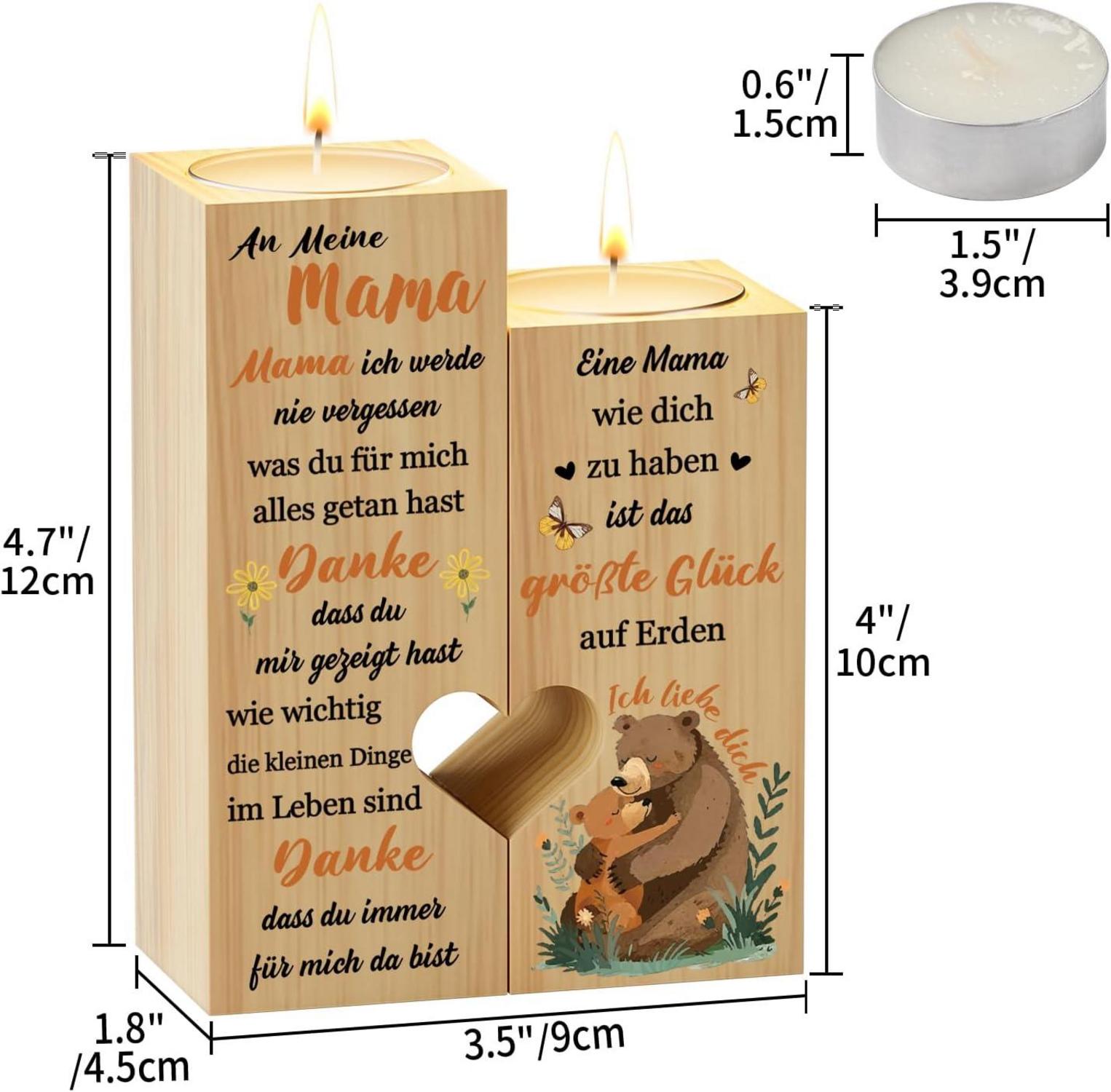 Holz Kerzenständer Herzform Teelichthalter Geschenke für Mama