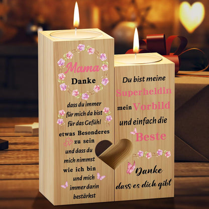 Kerzenhalter Herzform Mama Geschenk Muttertag Weihnachten Dankbarkeit
