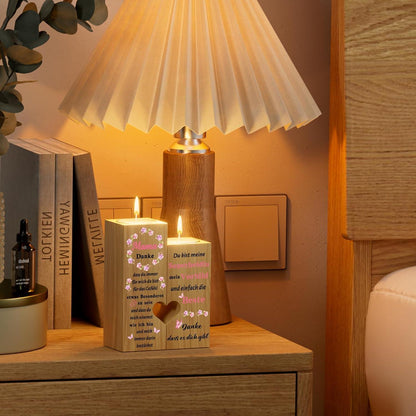 Kerzenhalter Holz Herzform Mutter Geschenk Muttertag Weihnachten