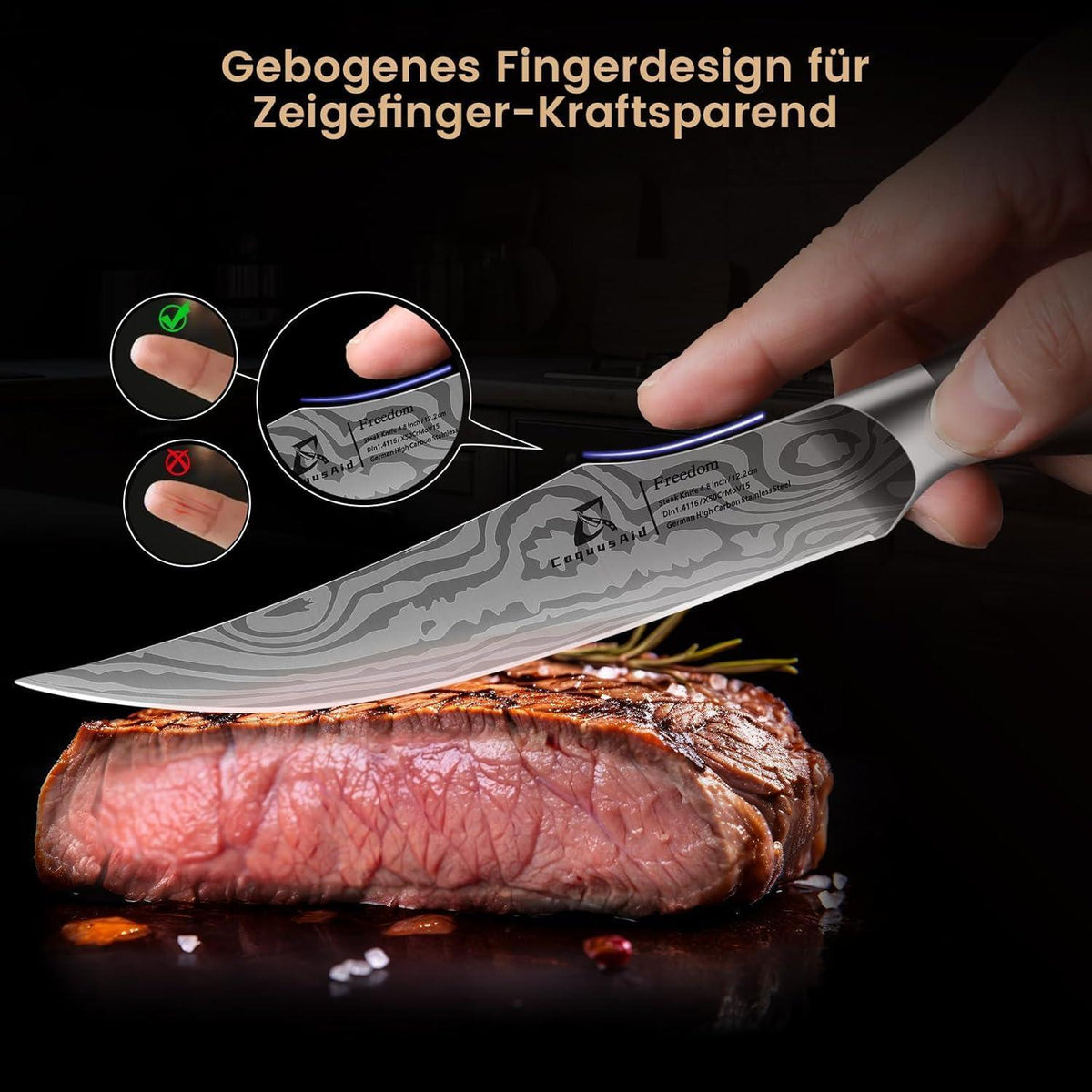 Steakmesser-Set 8-teilig | Edelstahl, Ergonomisch & Scharf