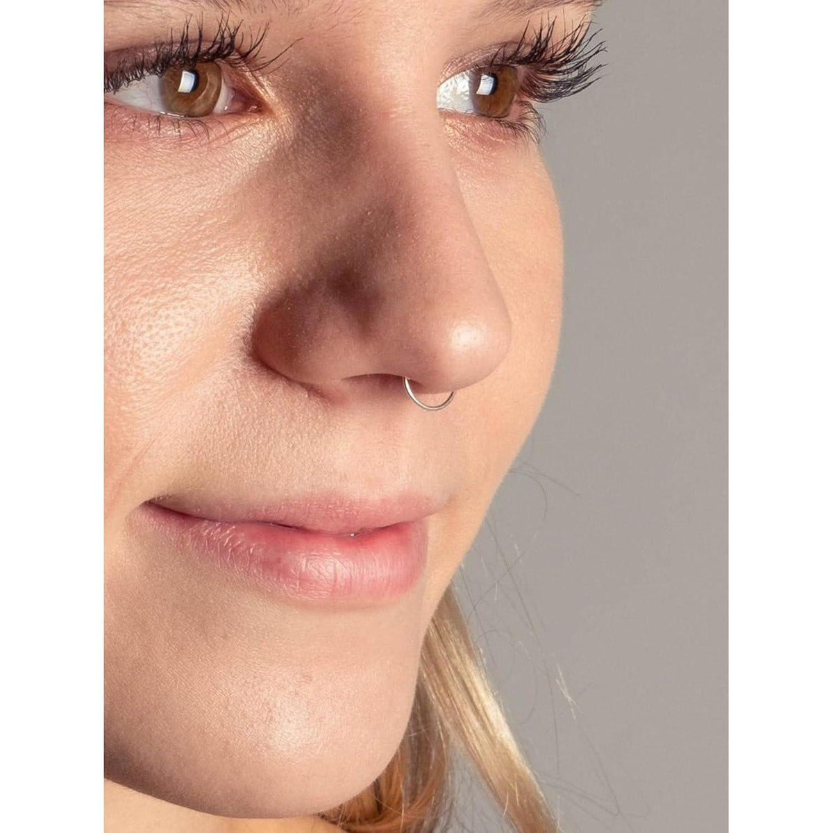 MODRSA Fake Nasenring 6tlg. Edelstahl Silber 8/10mm