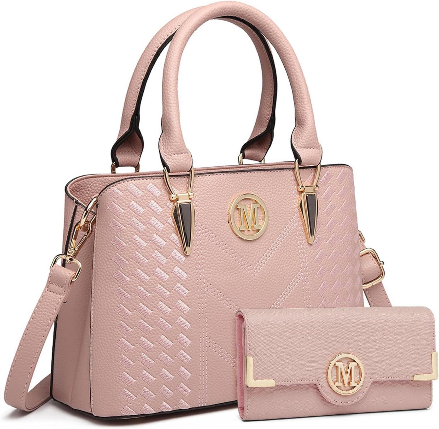 Miss Lulu Damen Handtasche Mittelgroß PU Leder Schwarz