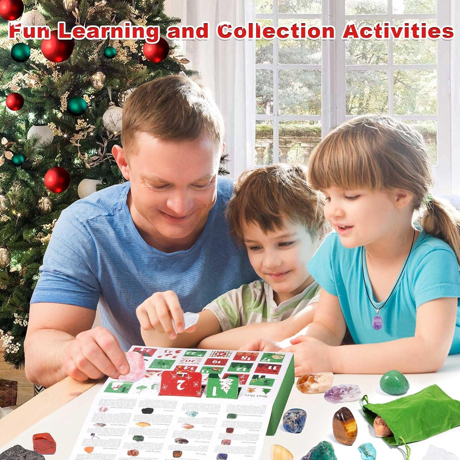 Adventskalender 2024 für Kristalle mit natürlichen Mineralien & Edelsteinen