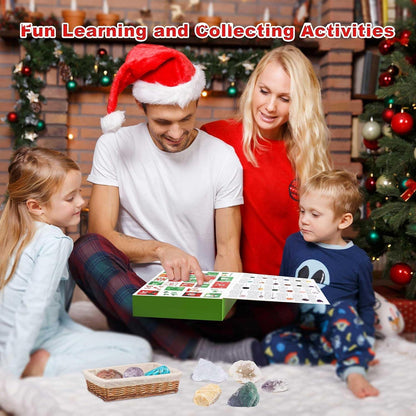 Kristall Adventskalender 2024 Natürliche Mineralien Edelsteine 24 Tage
