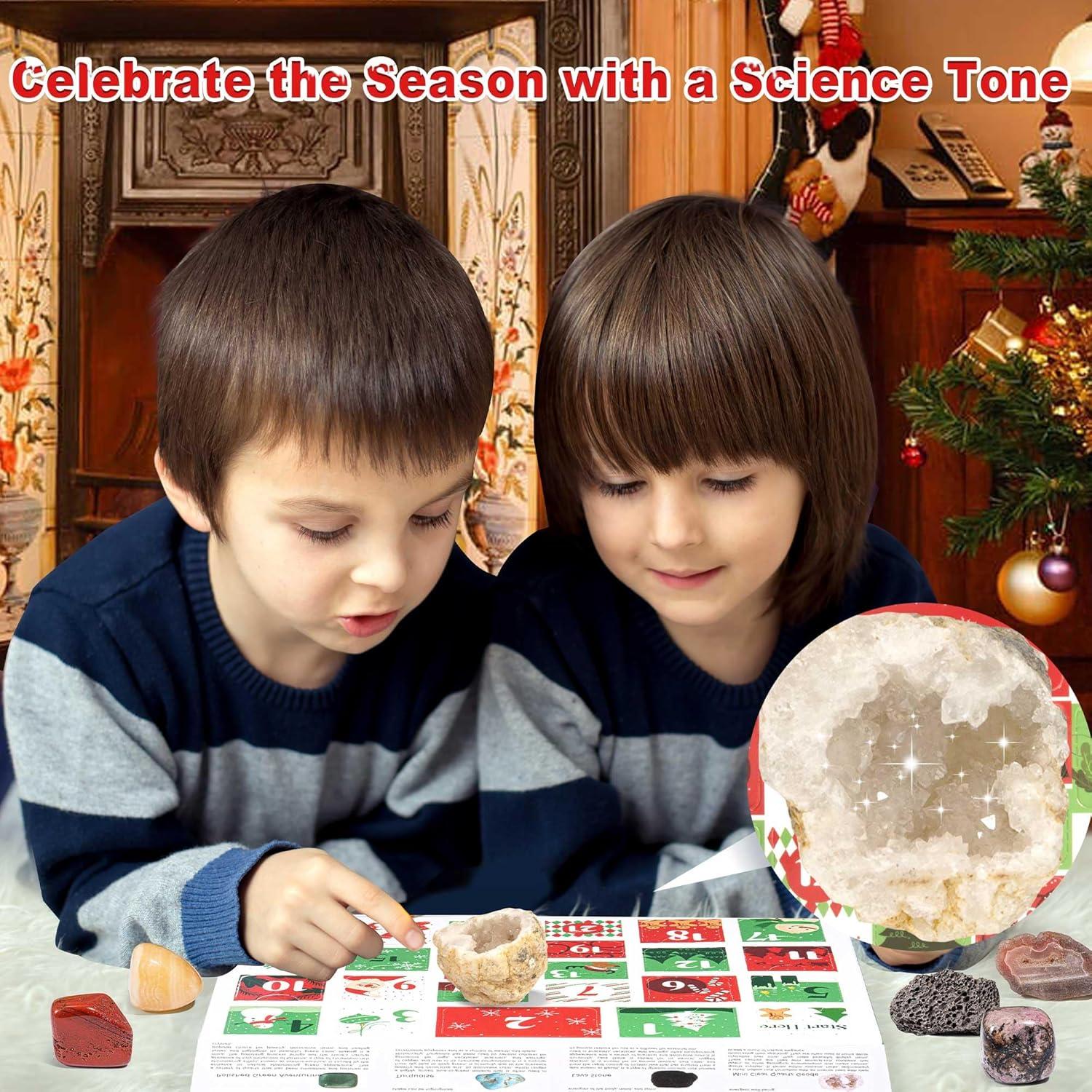 Adventskalender 2024 für Kristalle mit natürlichen Mineralien & Edelsteinen