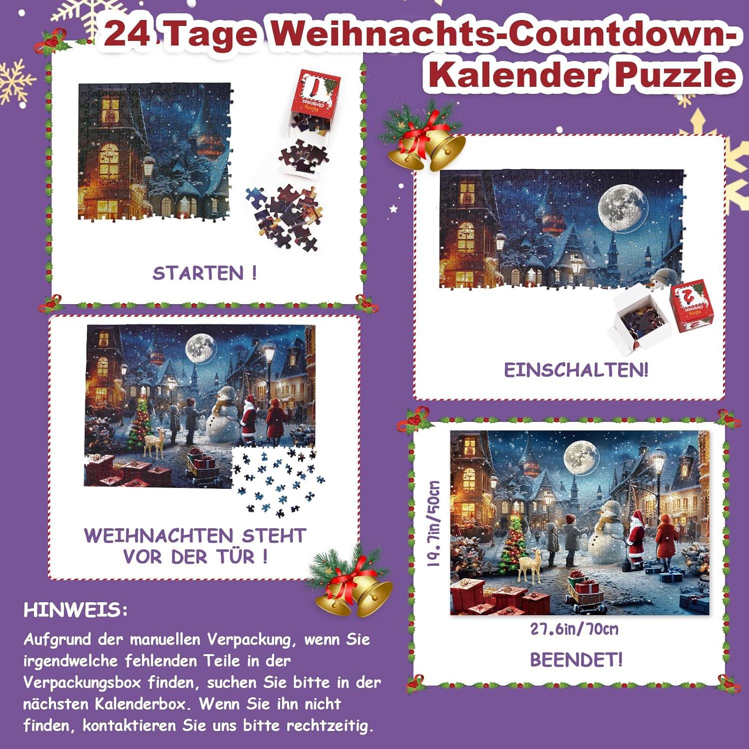 Evolyline Adventskalender 2024 1008 Teile Exit Weihnachten Puzzle