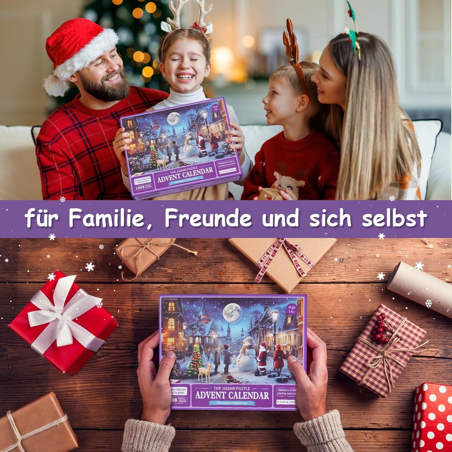 Adventskalender Puzzle 1008 Teile Exit Weihnachten 2024 Erwachsene Kinder Jigsaw