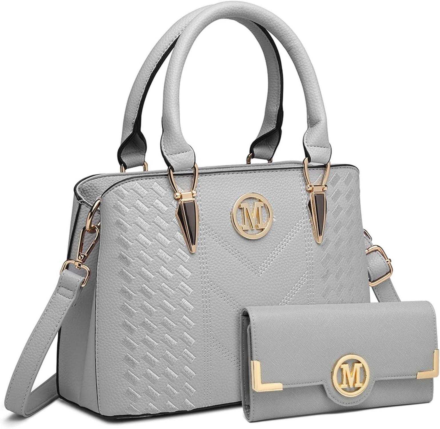 Miss Lulu Damen Handtasche Mittelgroß Chevron-Design Schwarz