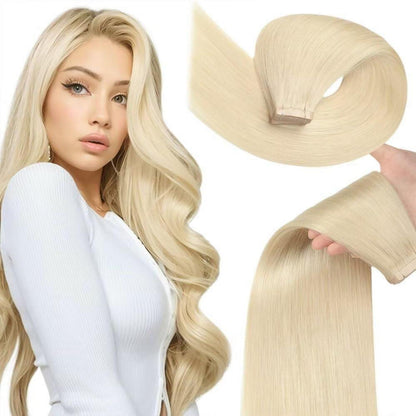 Echthaar Tape Extensions Hellblond 60cm (24 Zoll)