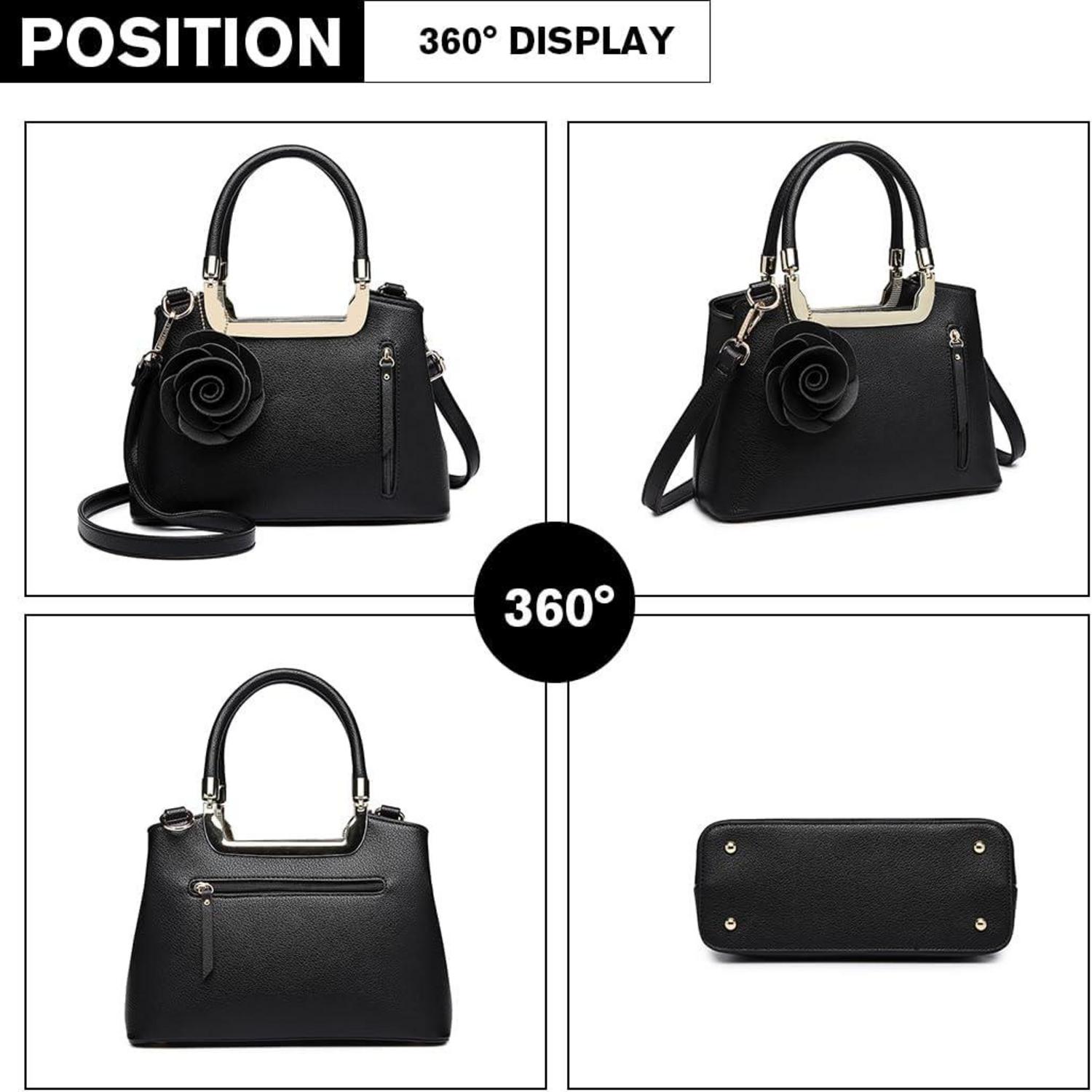Miss Lulu Damen Handtasche und Geldbörse Set PU Leder Henkeltasche Crossbody Bag