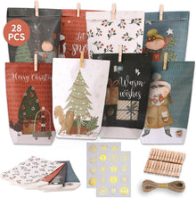 Adventskalender DIY Schneemann Motiv Geschenktüten Weihnachten