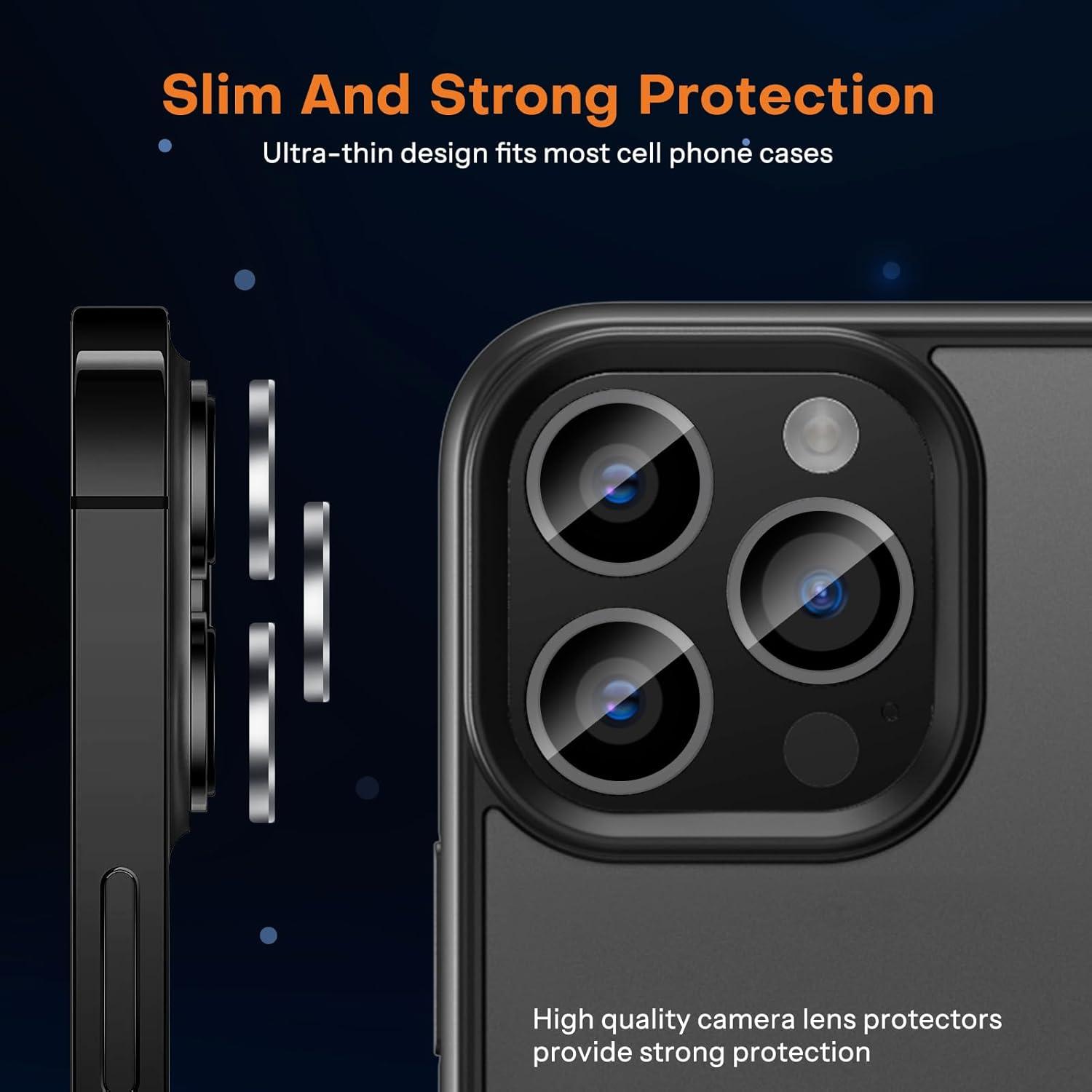 OMOTON Kamera Schutz für iPhone 16 Pro/16 Pro Max - Kratzfest, Ultra-Klar 9H - 2 Stück