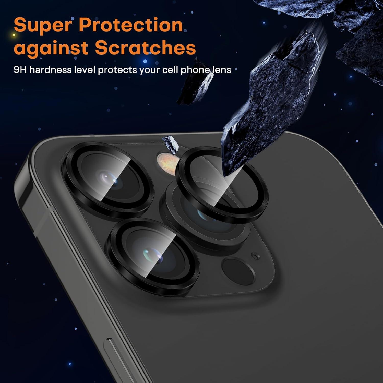 Kameraschutz für iPhone 16 Pro/16 Pro Max, 2er Pack schwarz