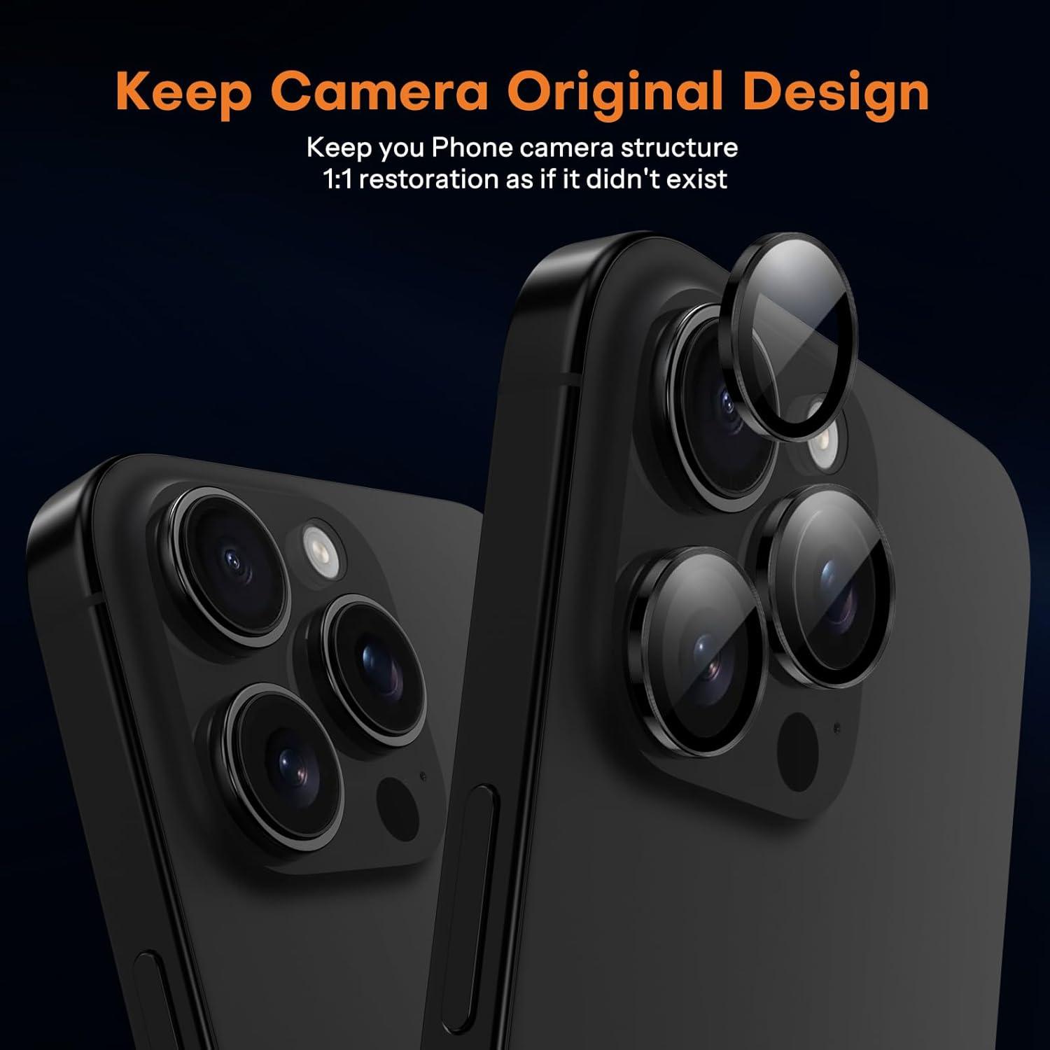 OMOTON Kamera Schutz für iPhone 16 Pro/ 16 Pro Max Kameraschutz 2er Pack