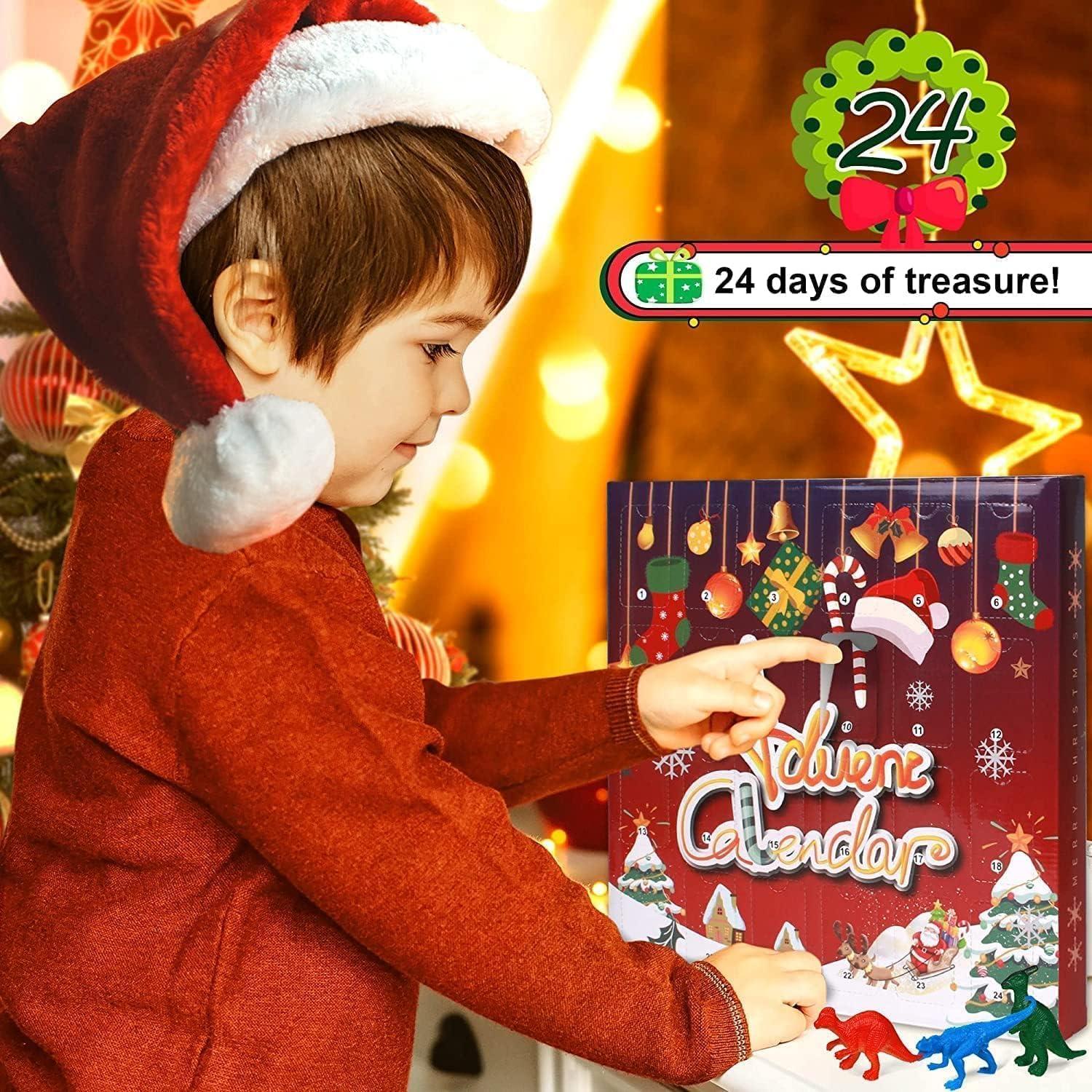 Adventskalender Dinosaurier 2024 Kinder Spielzeug Geschenk 3-8 Jahre