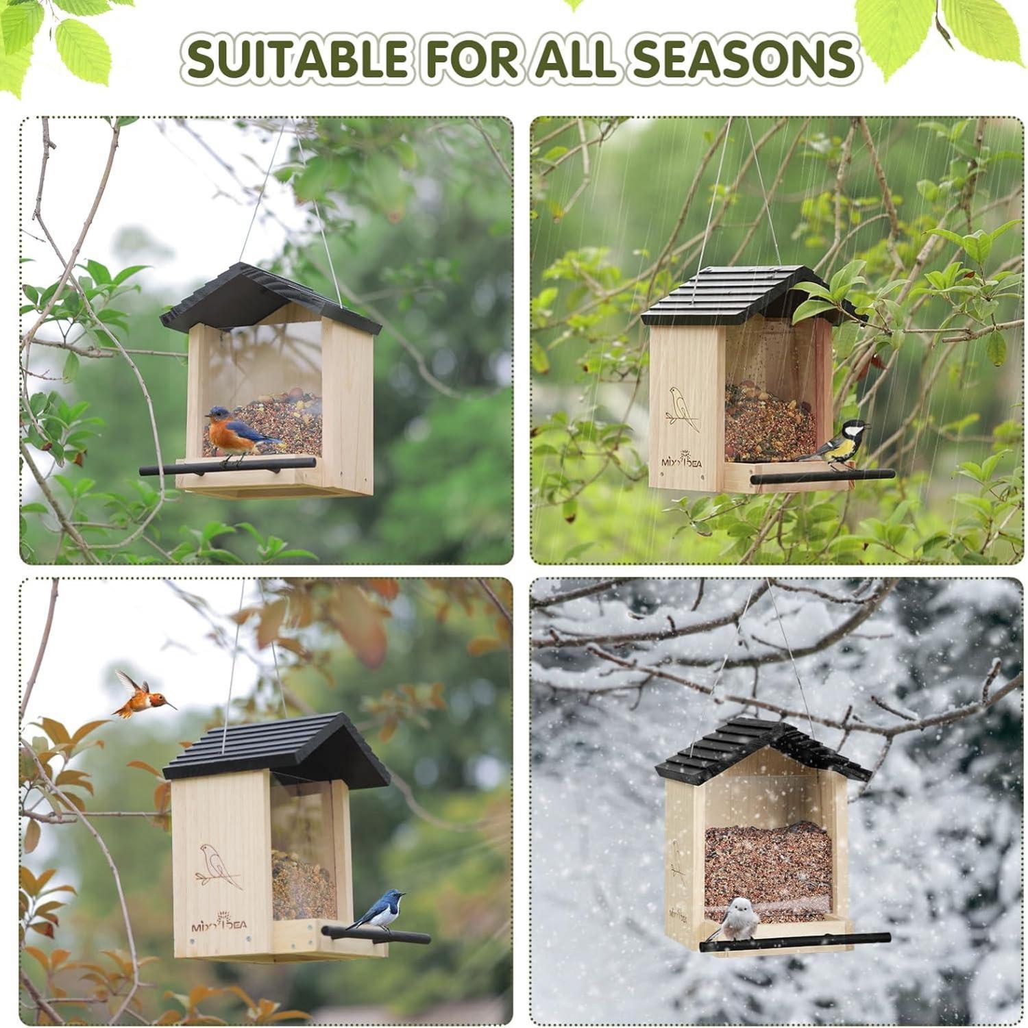 Vogelhaus aus Holz wetterfest mit großem Fassungsvermögen
