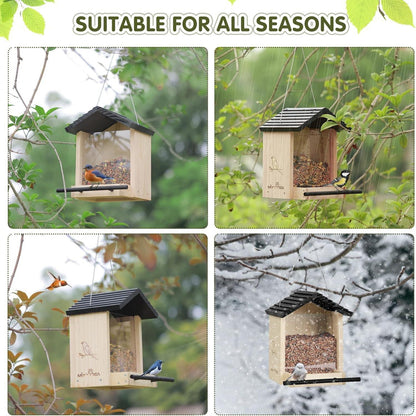 Vogelhaus aus Holz wetterfest mit großem Fassungsvermögen