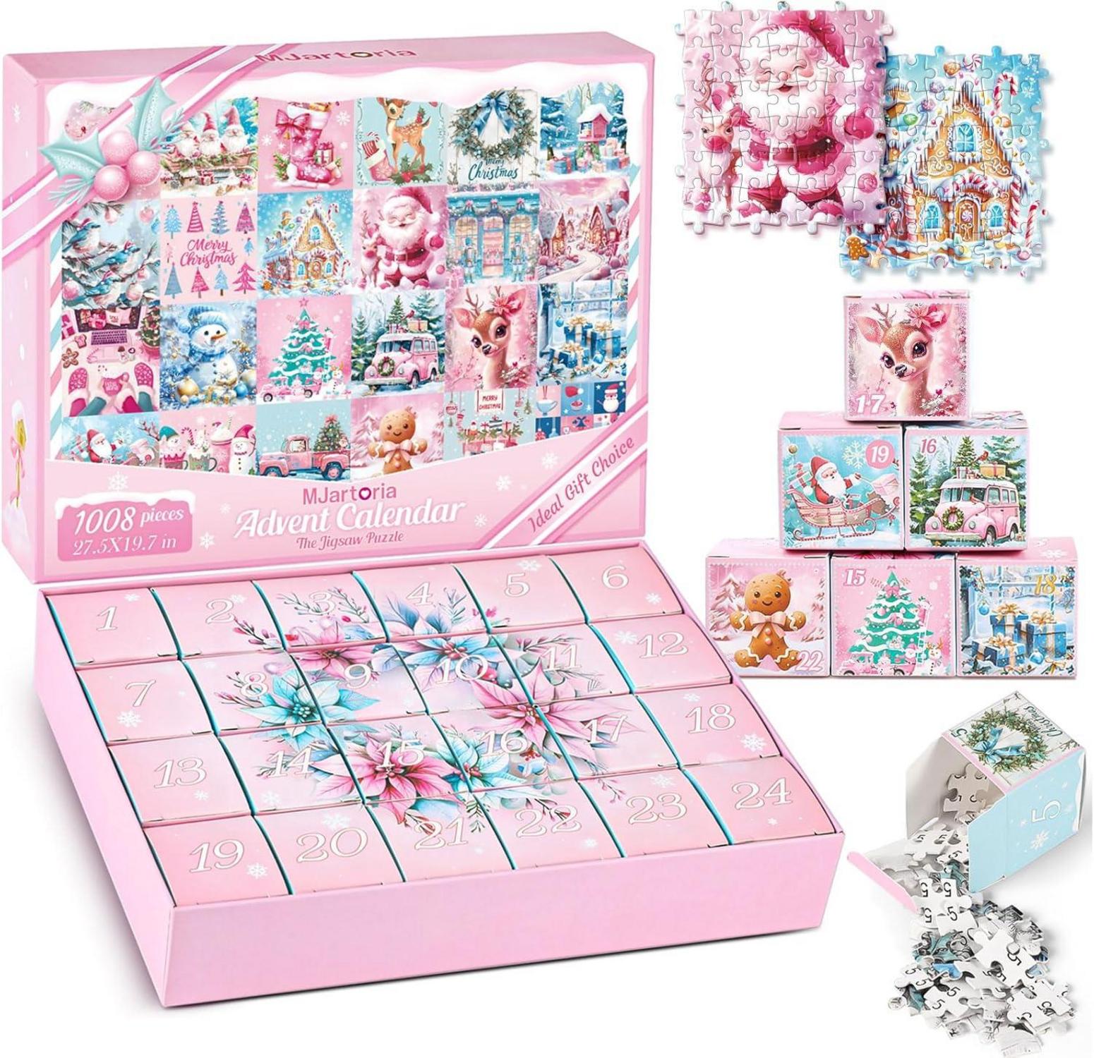 MJARTORIA Adventskalender Puzzle 1008 Teile Weihnachten Geschenk Frau Mädchen