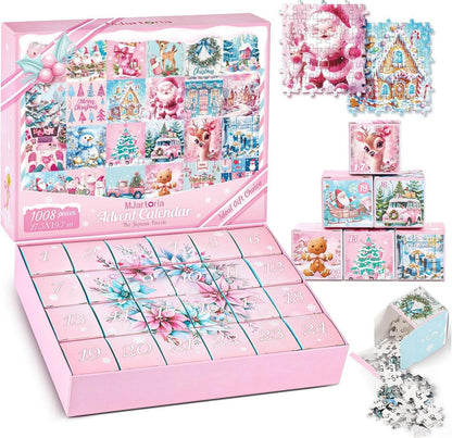 MJARTORIA Adventskalender Puzzle 1008 Teile Weihnachten Geschenk Frau Mädchen