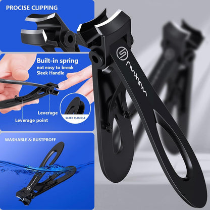 Ergonomischer Winkelkopf Nagelknipser für dicke Nägel | 3er Set