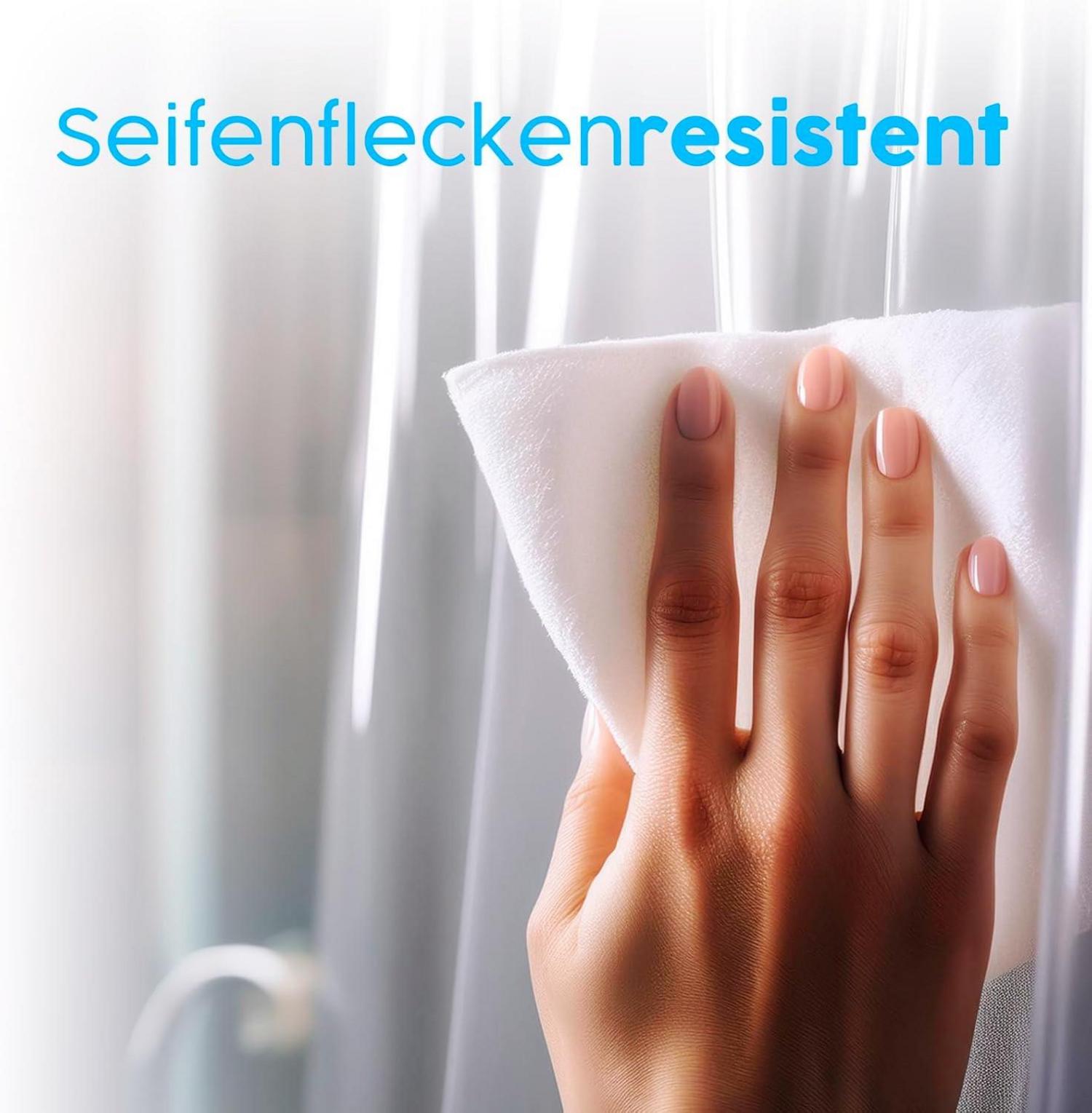 PEVA Duschvorhang Transparent 180x180cm Rostfreie Ösen Magnete Klar