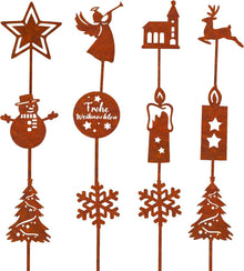 Weihnachtsdeko Gartenstecker Rost 12er Set Weihnachtsdeko Draußen