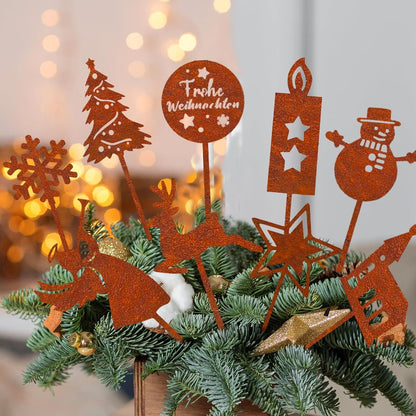 Weihnachtsdeko Gartenstecker Rost 12er Set Weihnachtsdeko Draußen