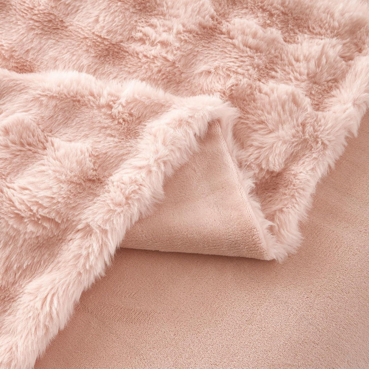 Plüsch Bettwäsche Set 220x240 Rosa - Winterwarm & Kuschelig