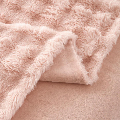 Plüsch Bettwäsche Set 220x240 Rosa - Winterwarm & Kuschelig
