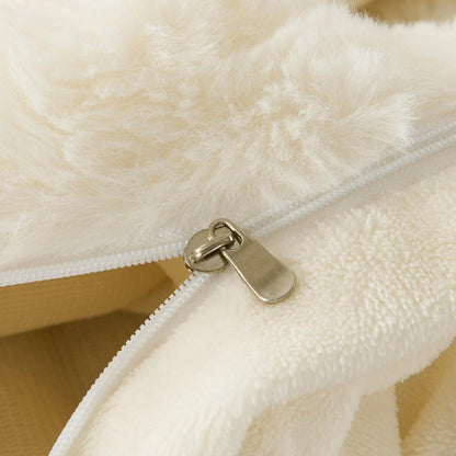 Plüsch Bettwäsche Set 220x240 - Warm & Flauschig Creme Weiß