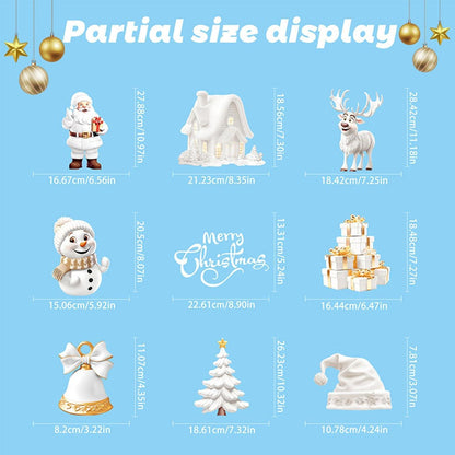 Weihnachtsfensterbilder 3D Statisch Weiß 190 Stück Deco