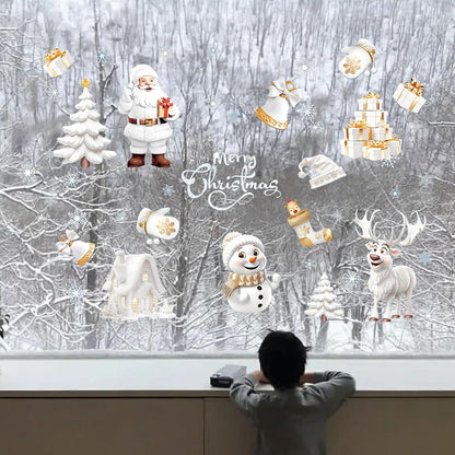 Wondsea Weihnachtsfensterbilder 190er Set Selbstklebend 3D Fensterdeko