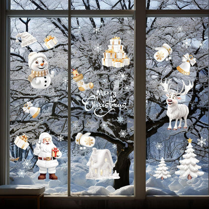 190pcs Weihnachtsfensterbilder Selbstklebend Doppelseitig 3D