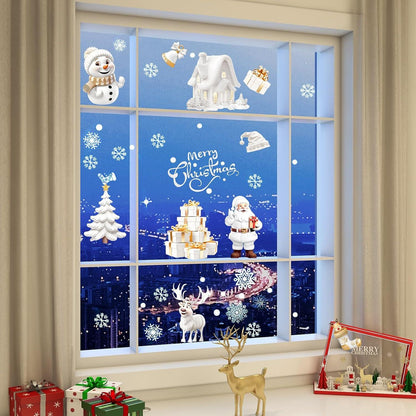 190pcs Weihnachtsfensterbilder Selbstklebend Doppelseitig 3D