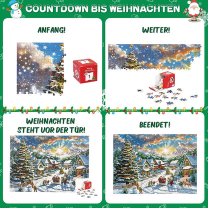 Adventskalender Puzzle 1008 Teile Exit Weihnachten Jigsaw Schneeszene