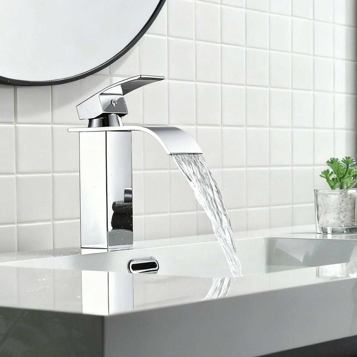 Einhebel-Waschtischarmatur Wasserfall Chrom