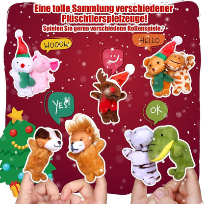Adventskalender Kinder mit 24 Tier-Fingerpuppen für Weihnachten