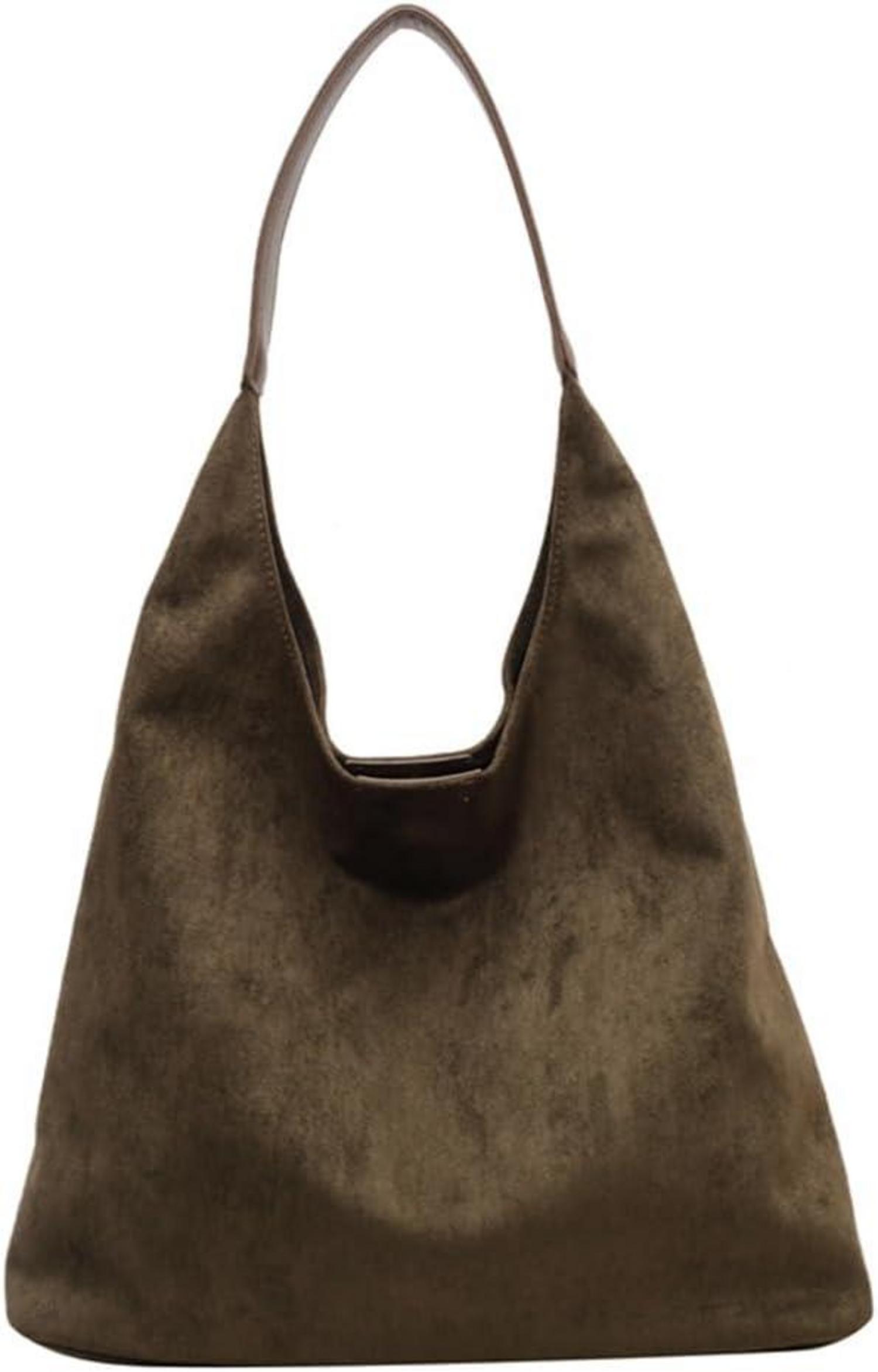 Tote Bag Wildlederimitat Handtasche Damen Groß Grün