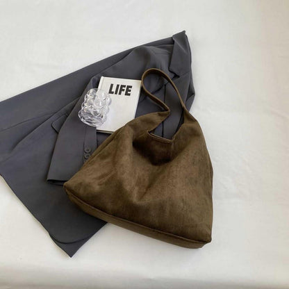 Damen Große Wildlederimitat Tote Bag Grün