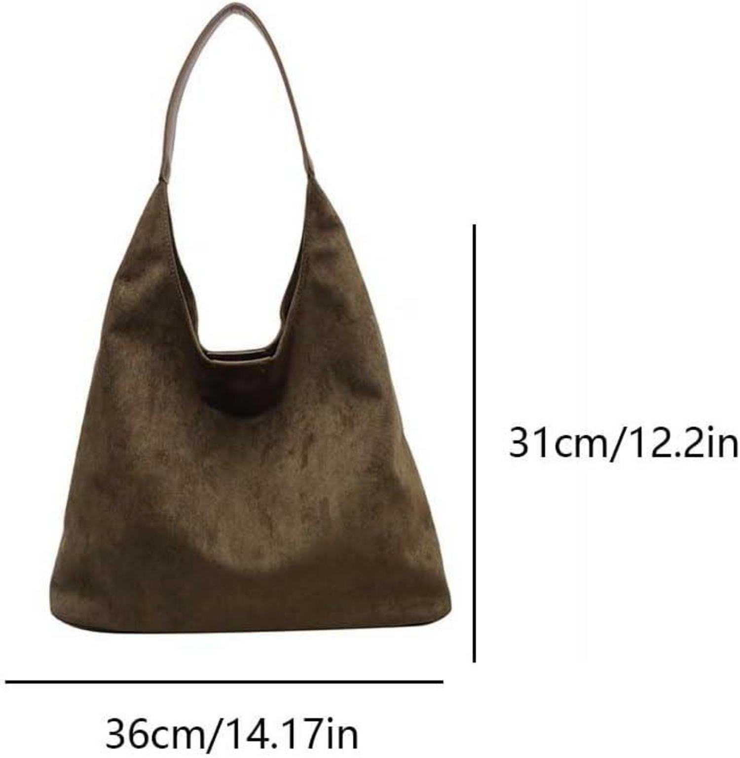 Damen-Tote-Bag Wildlederimitat Groß Shopper Schultertasche Grün