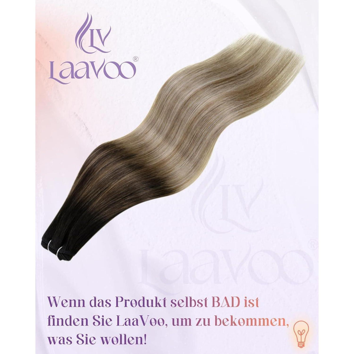 Echthaar Tressen Ombre Schwarz-Karamellblond 35cm 80G