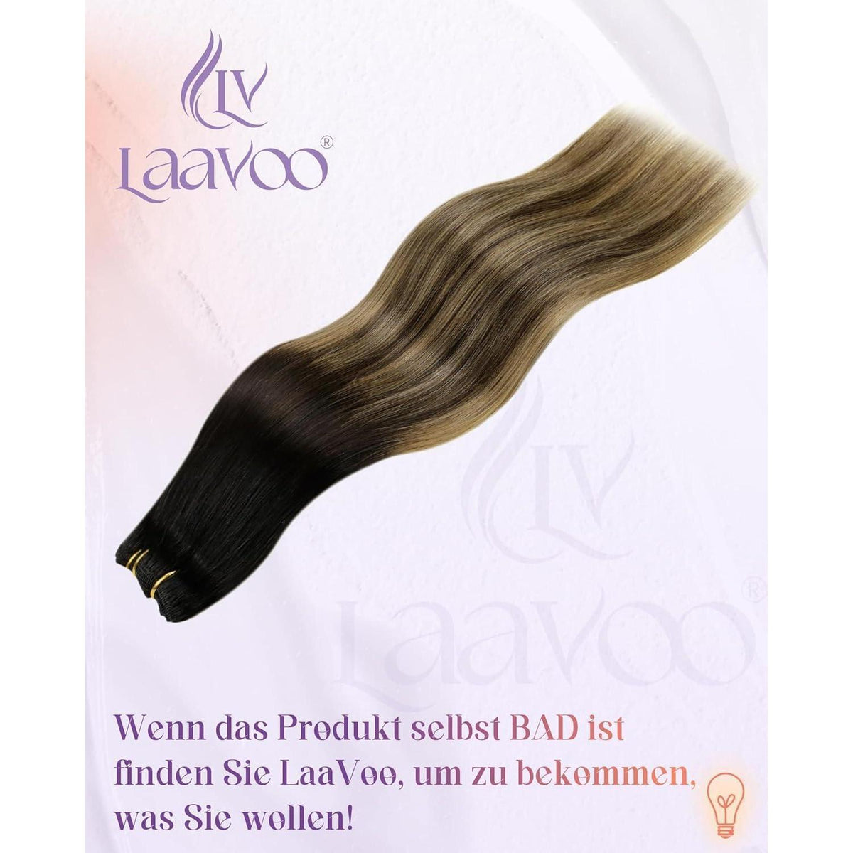 Echthaar Tressen Blayage Schwarz Ombre 55cm - 100g #1b/4/27