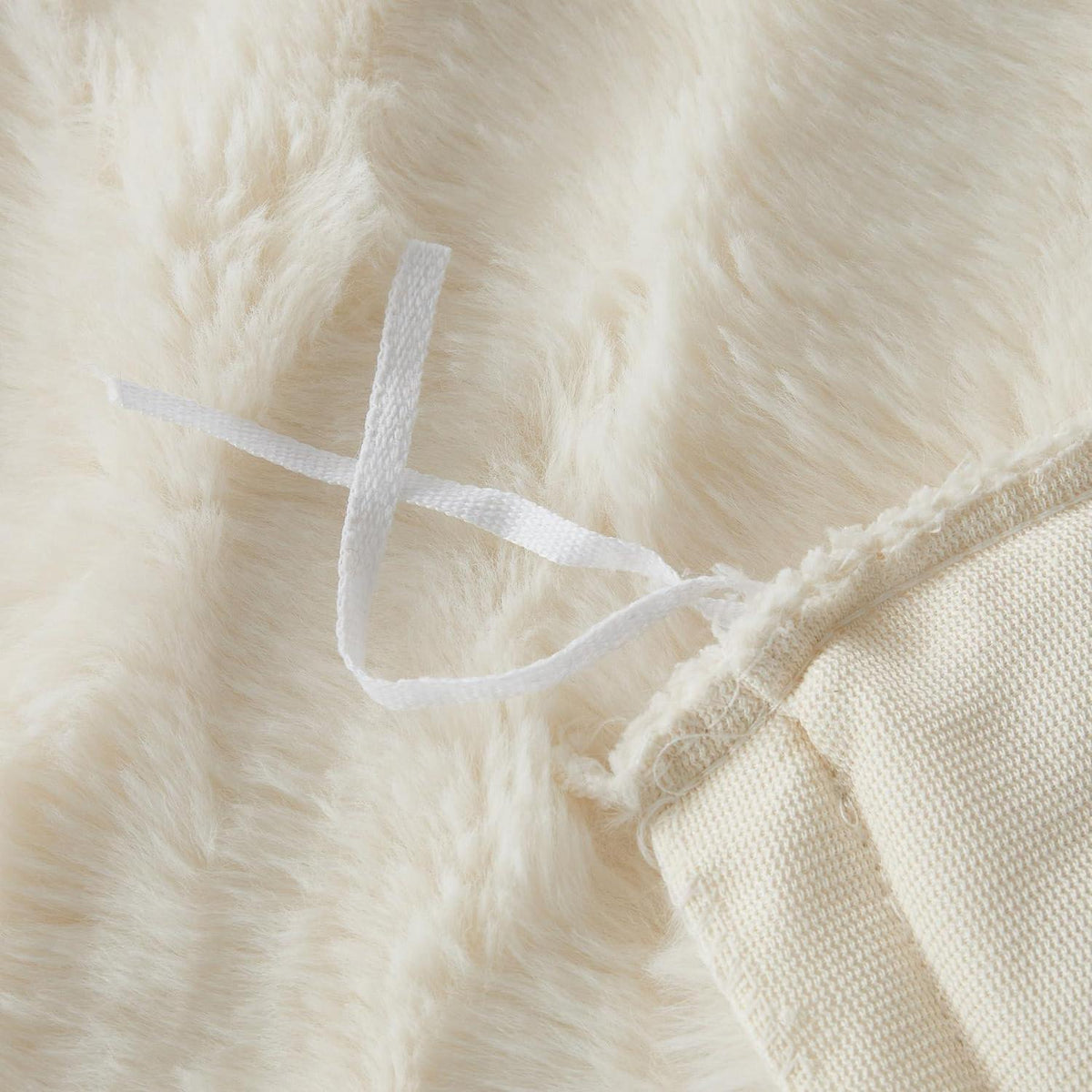 Plüsch Bettwäsche Set 200x200 Creme Weiß, Winterwarm & Kuschelig