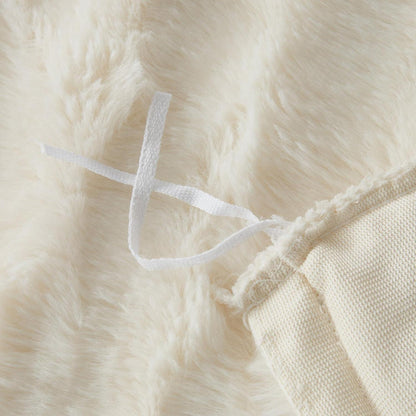 Plüsch Bettwäsche Set 200x200 Creme Weiß, Winterwarm & Kuschelig