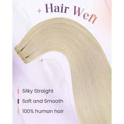 Echthaar Tressen Blond Remy 55cm - Haarverlängerung