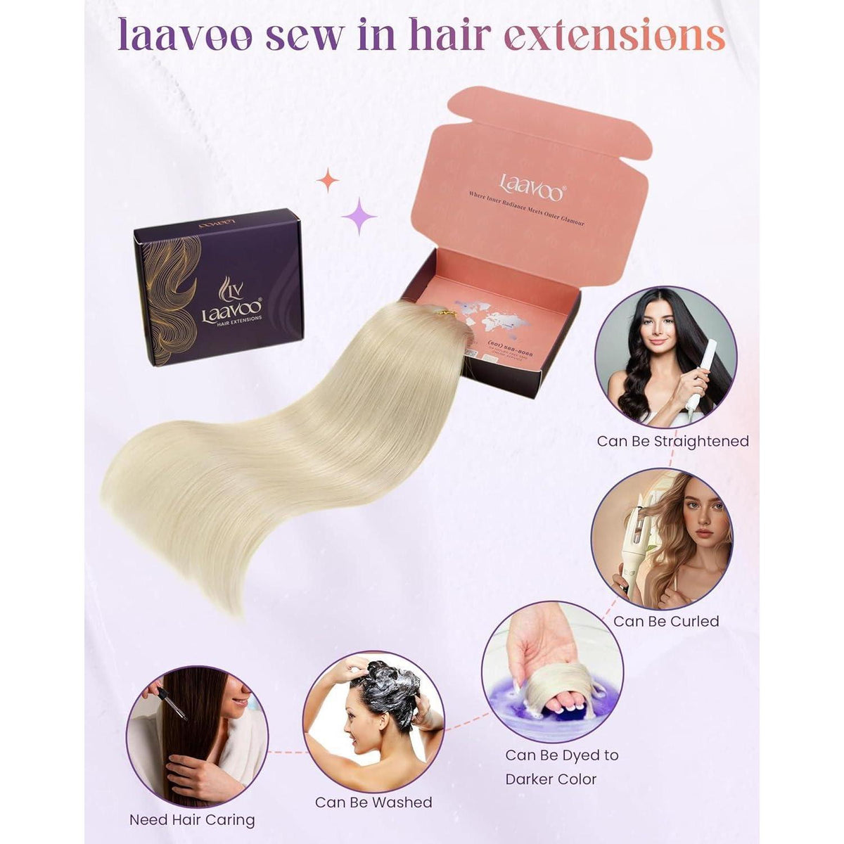 Echthaar Tressen Blond Remy 55cm - Haarverlängerung