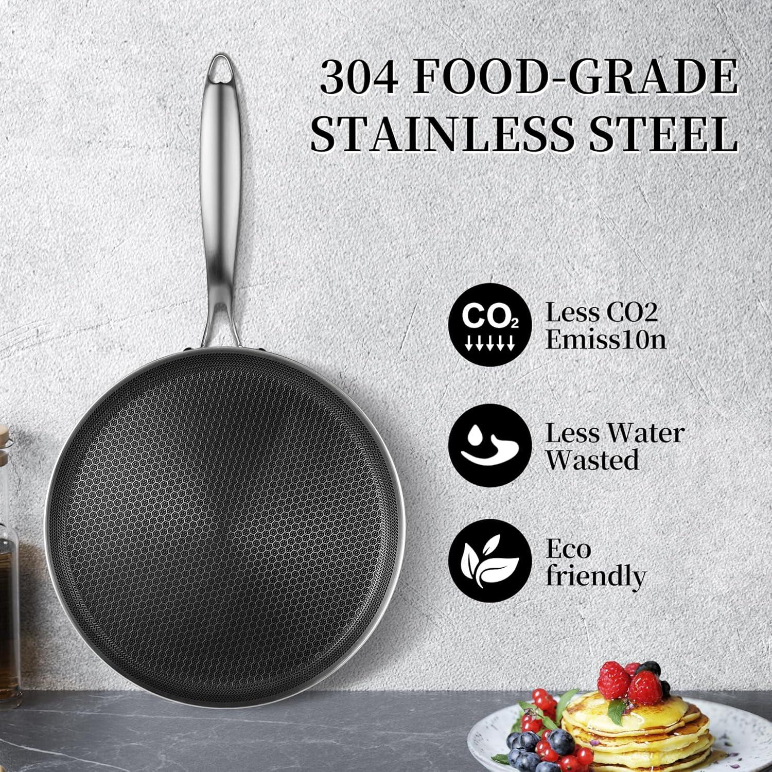 Edelstahl Crepe Pfanne 30 cm, Antihaft, Induktion