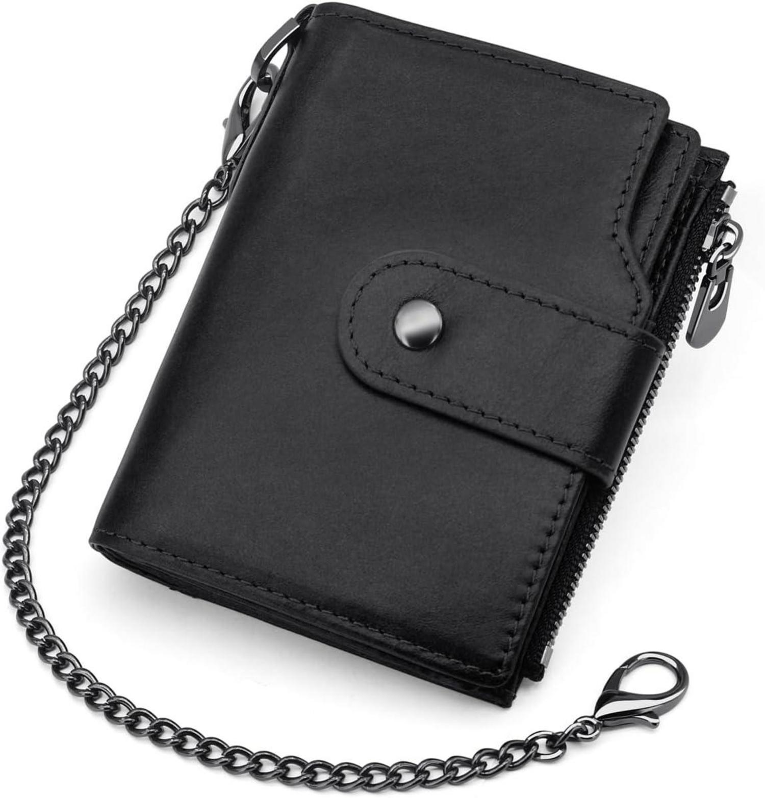 REETEE RFID Herren Geldbeutel Echtes Leder Kartenfächer mit Münzfach