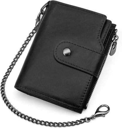 REETEE RFID Herren Geldbeutel Echtes Leder Kartenfächer mit Münzfach