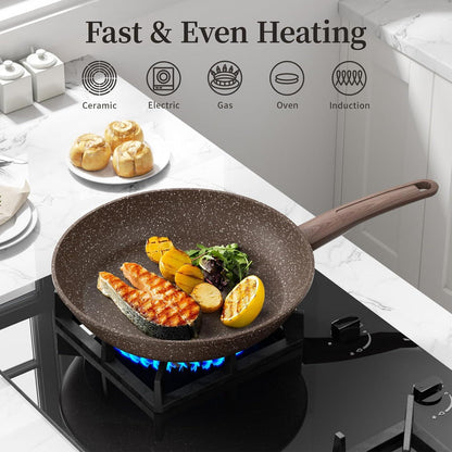 Antihaft Bratpfanne 20 cm Granit Induktion Pfanne Klein PFOA frei